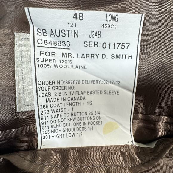 Samuelsohn Super 120’s Wool Blazer 48L Gray Glen Plaid Check Sport Coat Canada - Picture 9 of 11